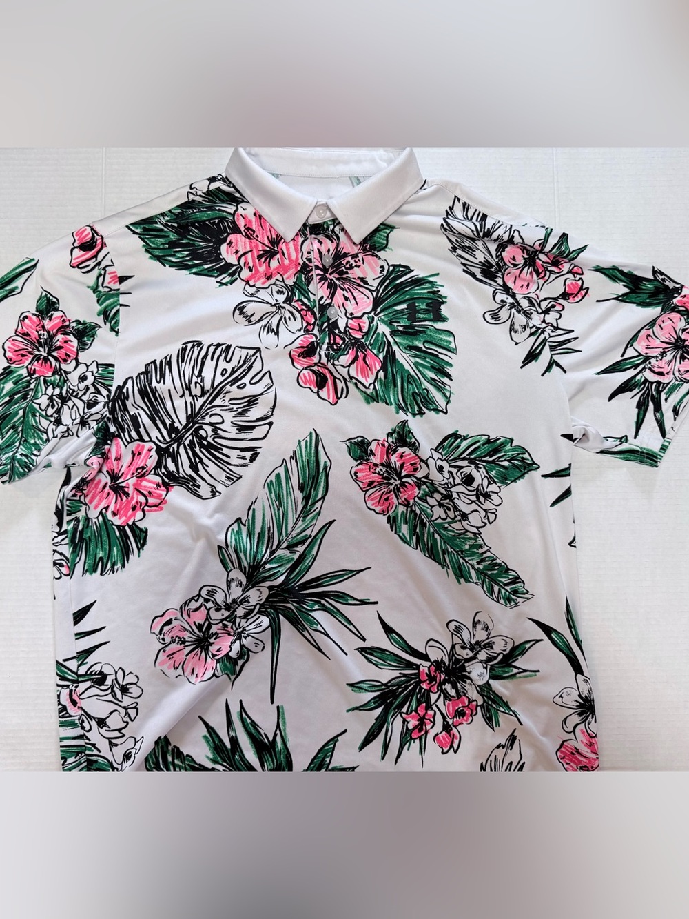 Under Armour Playoff Polo Men’s Large Tropical Floral Golf Shirt